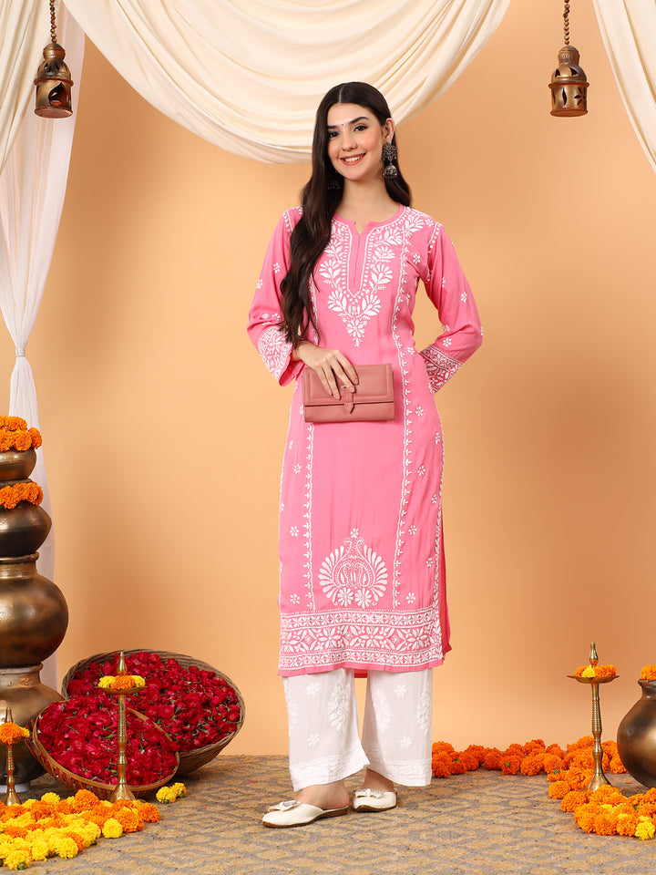 Gauri Modal Chikankari Premium Straight Kurta