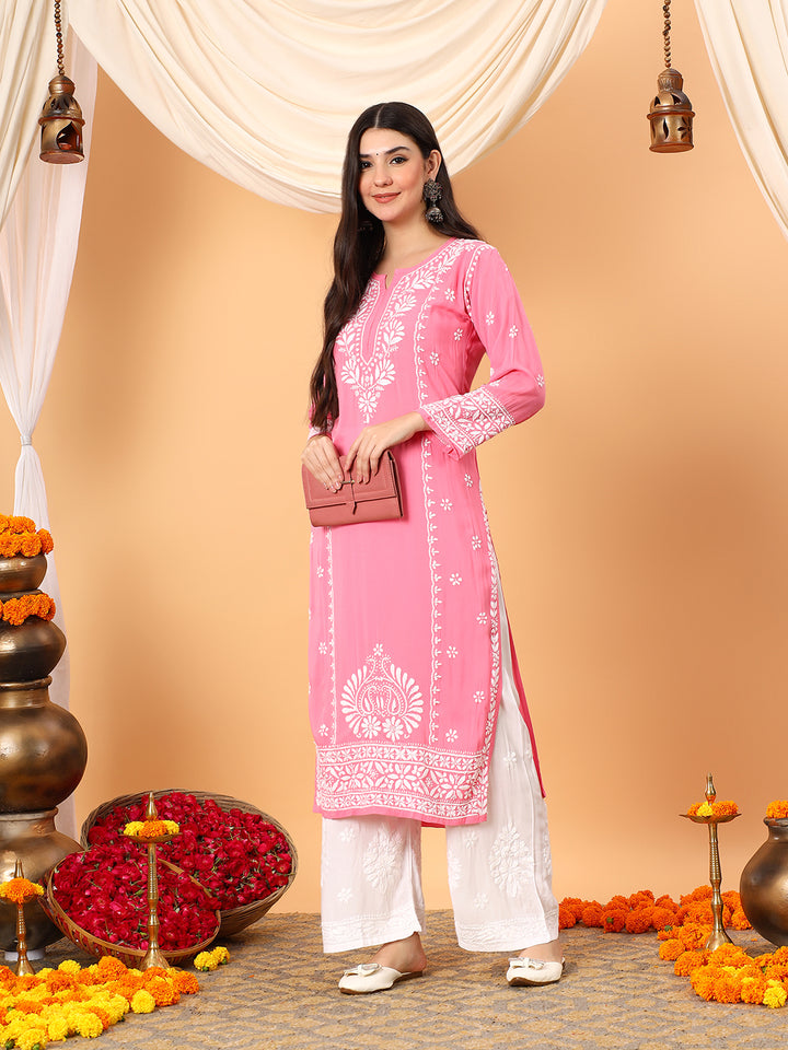 Gauri Modal Chikankari Premium Straight Kurta