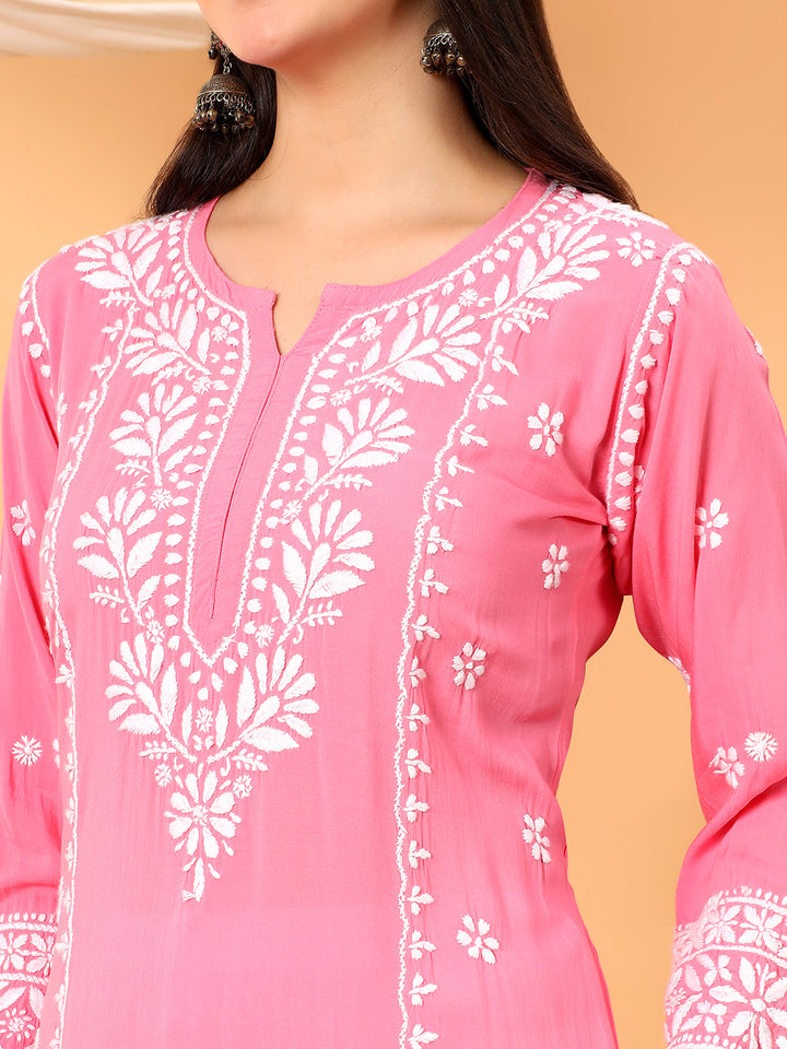 Gauri Modal Chikankari Premium Straight Kurta