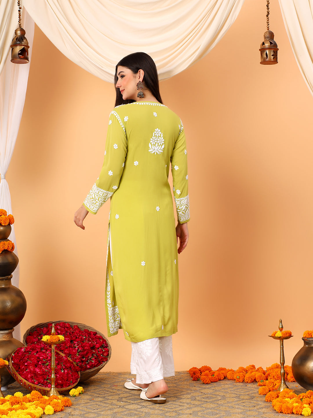 Gauri Modal Chikankari Premium Straight Kurta