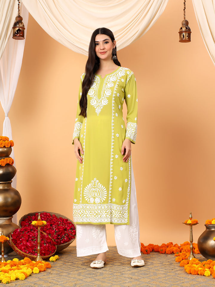 Gauri Modal Chikankari Premium Straight Kurta