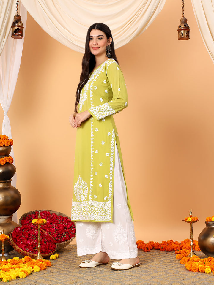 Gauri Modal Chikankari Premium Straight Kurta