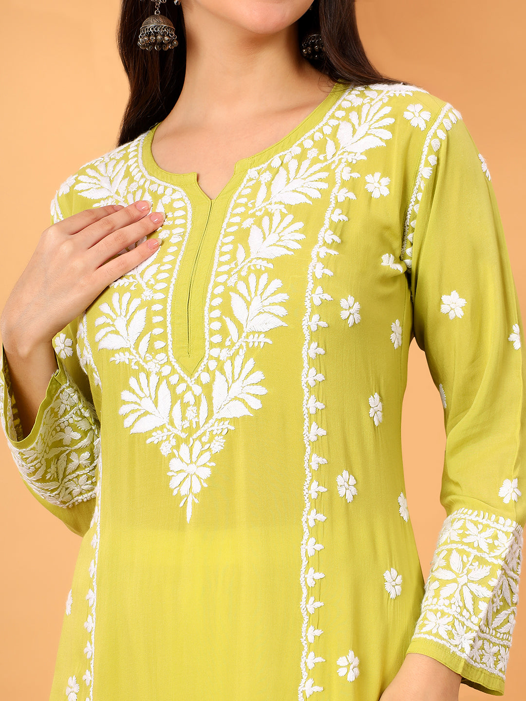 Gauri Modal Chikankari Premium Straight Kurta