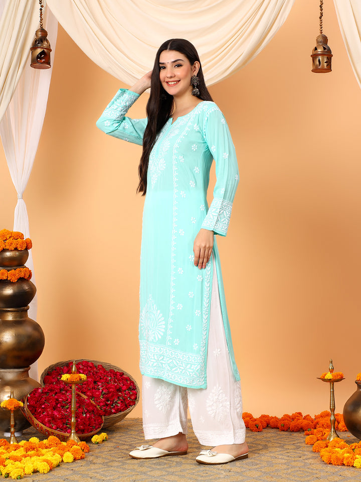 Gauri Modal Chikankari Premium Straight Kurta