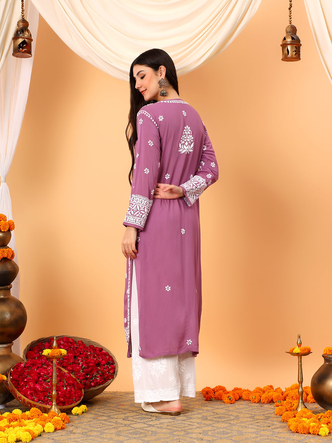 Gauri Modal Chikankari Premium Straight Kurta