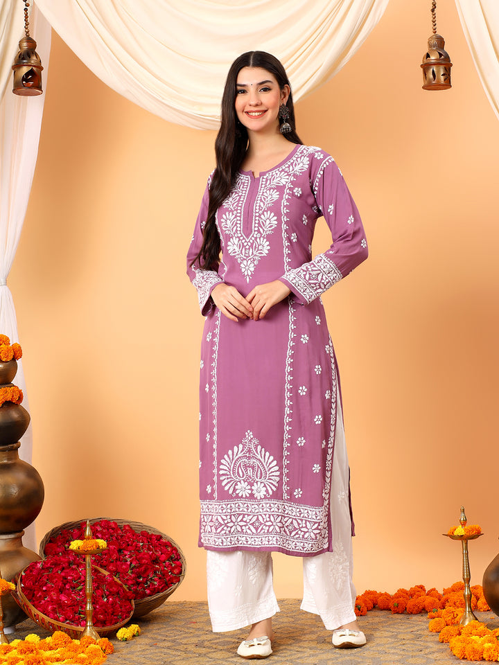 Gauri Modal Chikankari Premium Straight Kurta