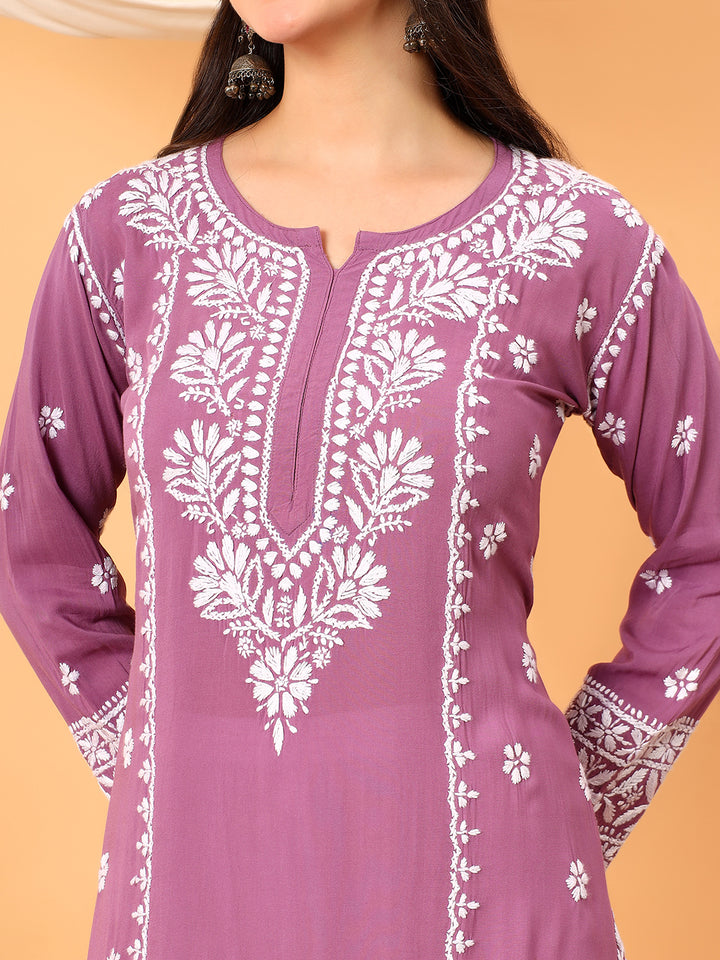 Gauri Modal Chikankari Premium Straight Kurta