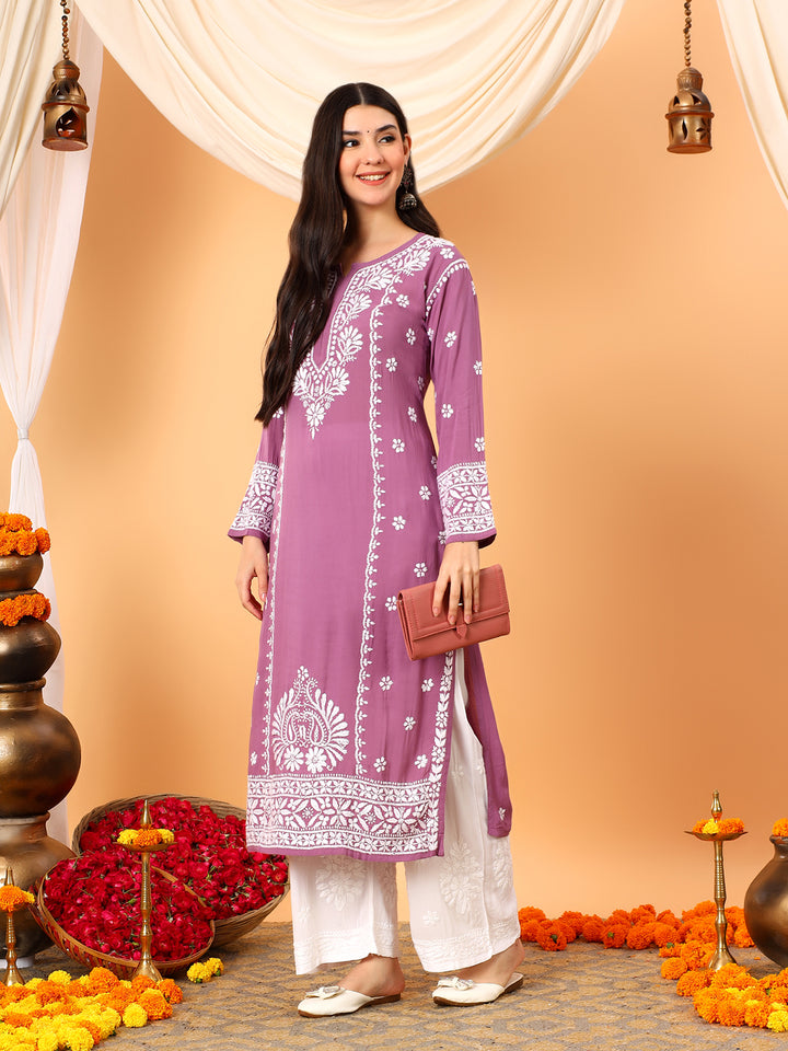 Gauri Modal Chikankari Premium Straight Kurta