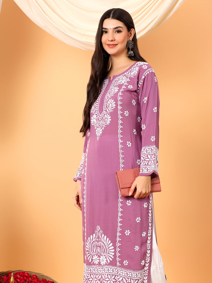 Gauri Modal Chikankari Premium Straight Kurta