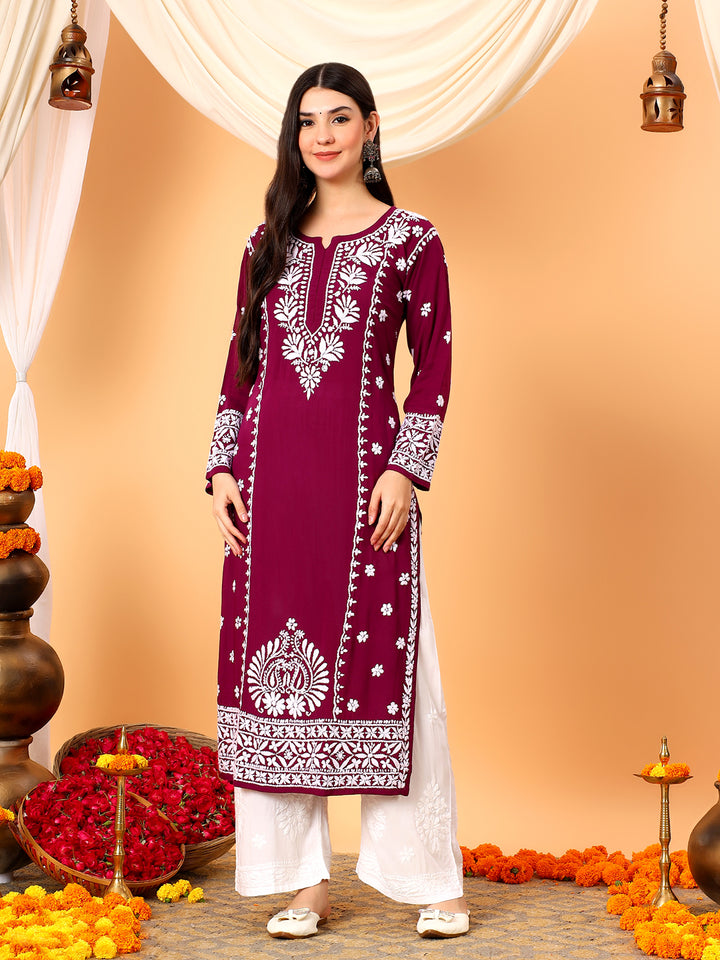 Gauri Modal Chikankari Premium Straight Kurta