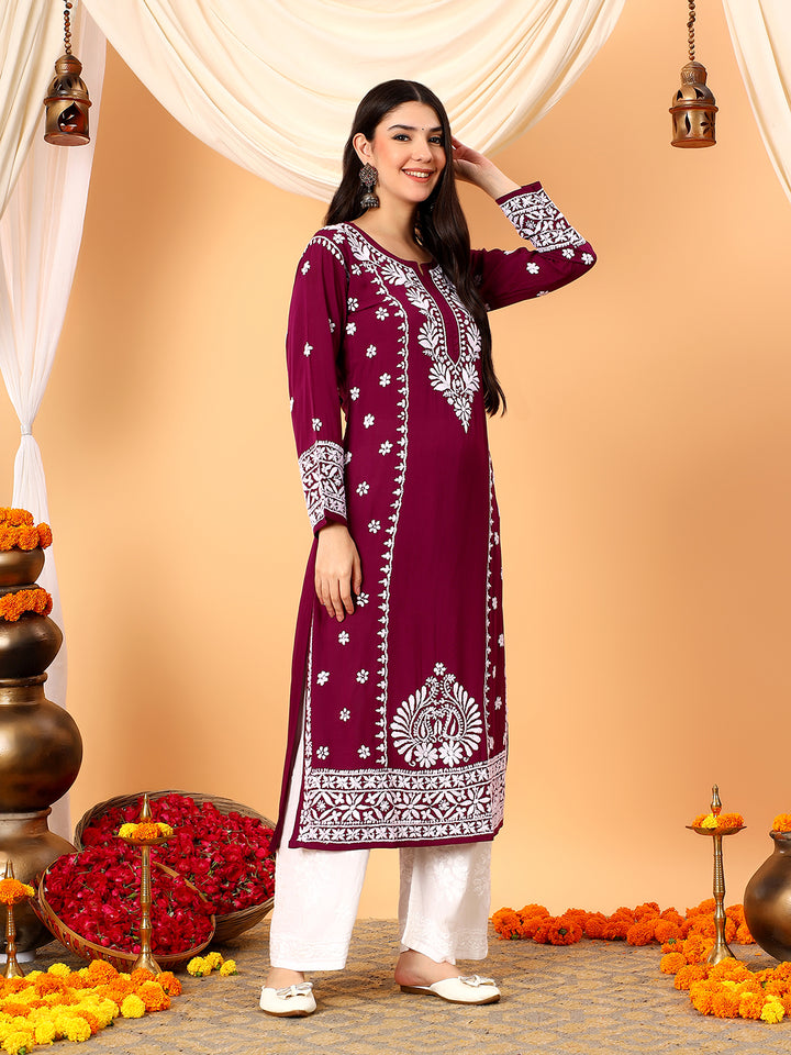 Gauri Modal Chikankari Premium Straight Kurta