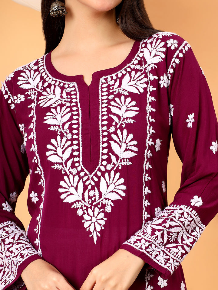 Gauri Modal Chikankari Premium Straight Kurta