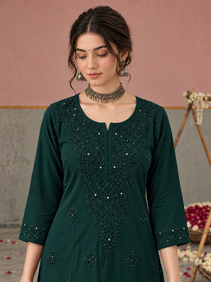 Avika Rayon Chikankari Mukaish Co-ord Set