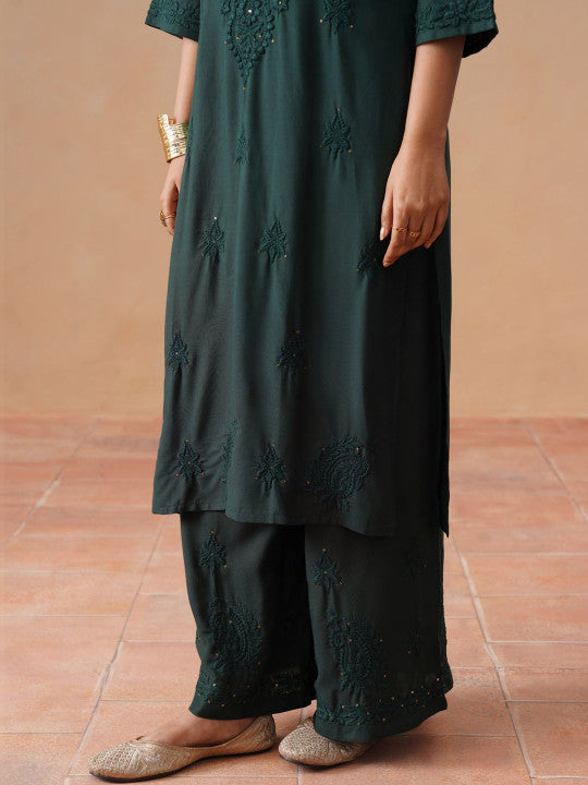 Kashish Rayon Chikankari Mukaish Co-ord Set