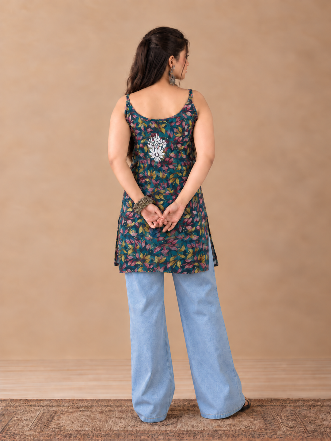 Juhi Short Mulmul Chikankari Strappy Kurti for Women