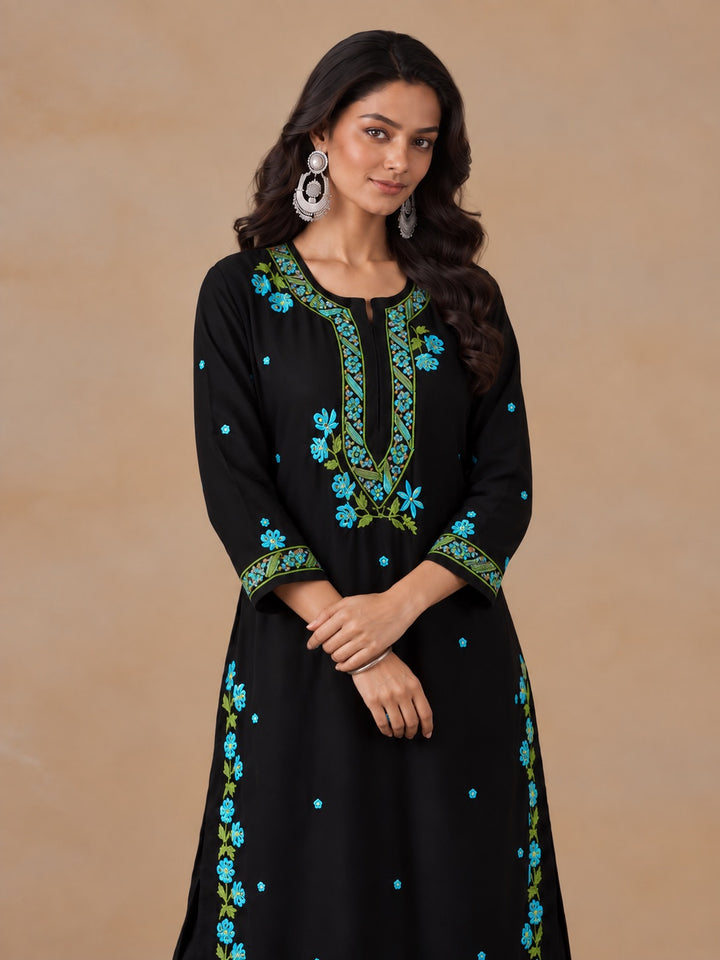Hina Rayon Chikankari Rose Co-ord Set