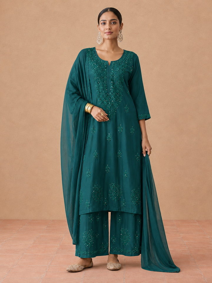 Kashish Rayon Chikankari Mukaish Co-ord Set