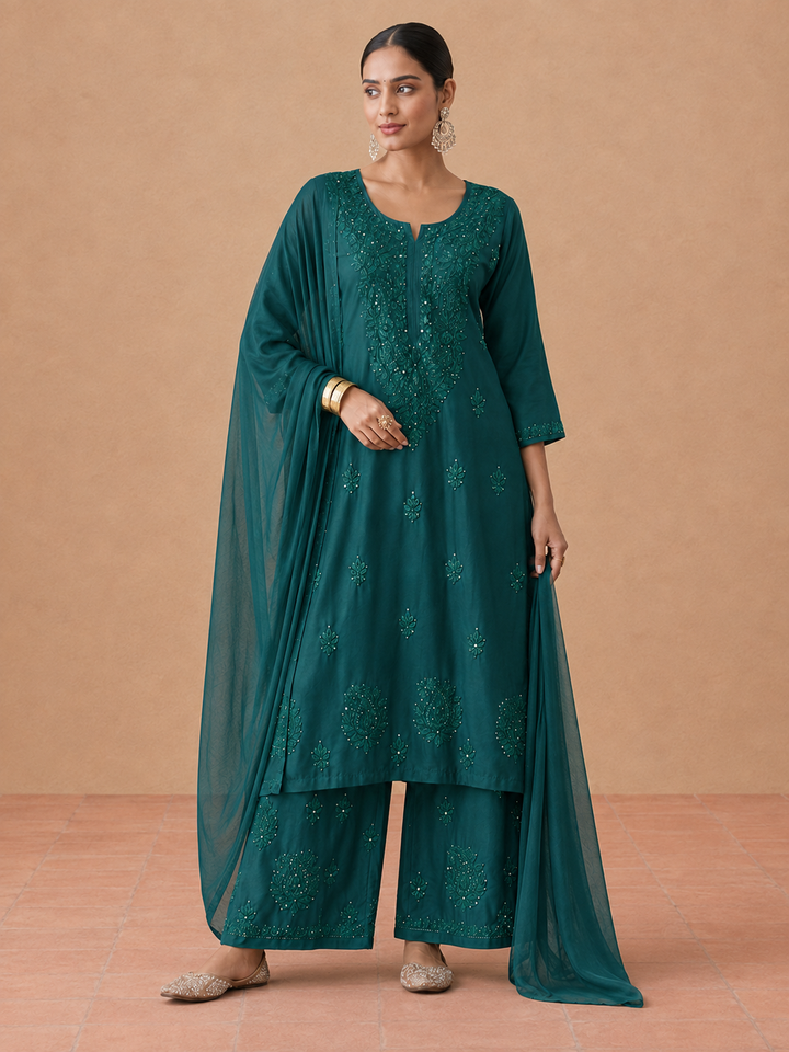 Kashish Rayon Chikankari Mukaish Co-ord Set