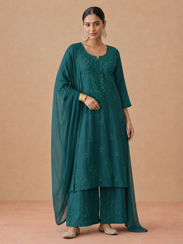 Kashish Rayon Chikankari Mukaish Co-ord Set