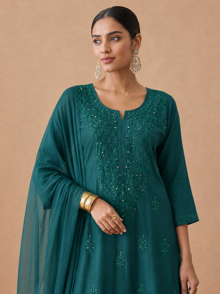 Kashish Rayon Chikankari Mukaish Co-ord Set