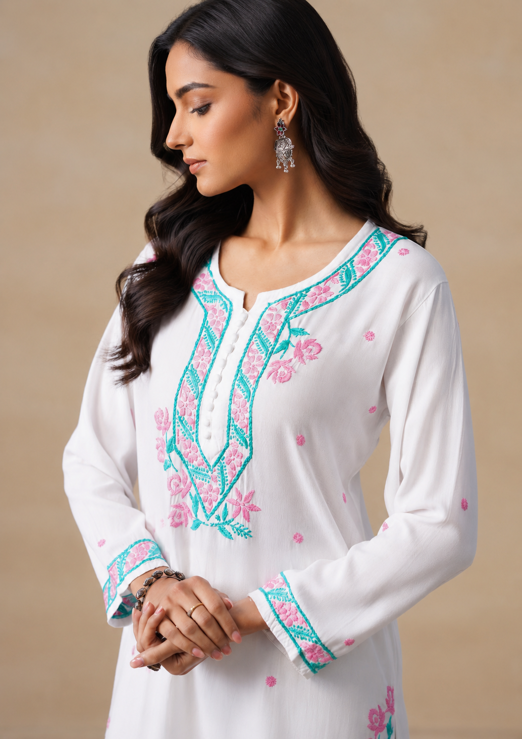 Gulab Rayon Chikankari Co-ord Set