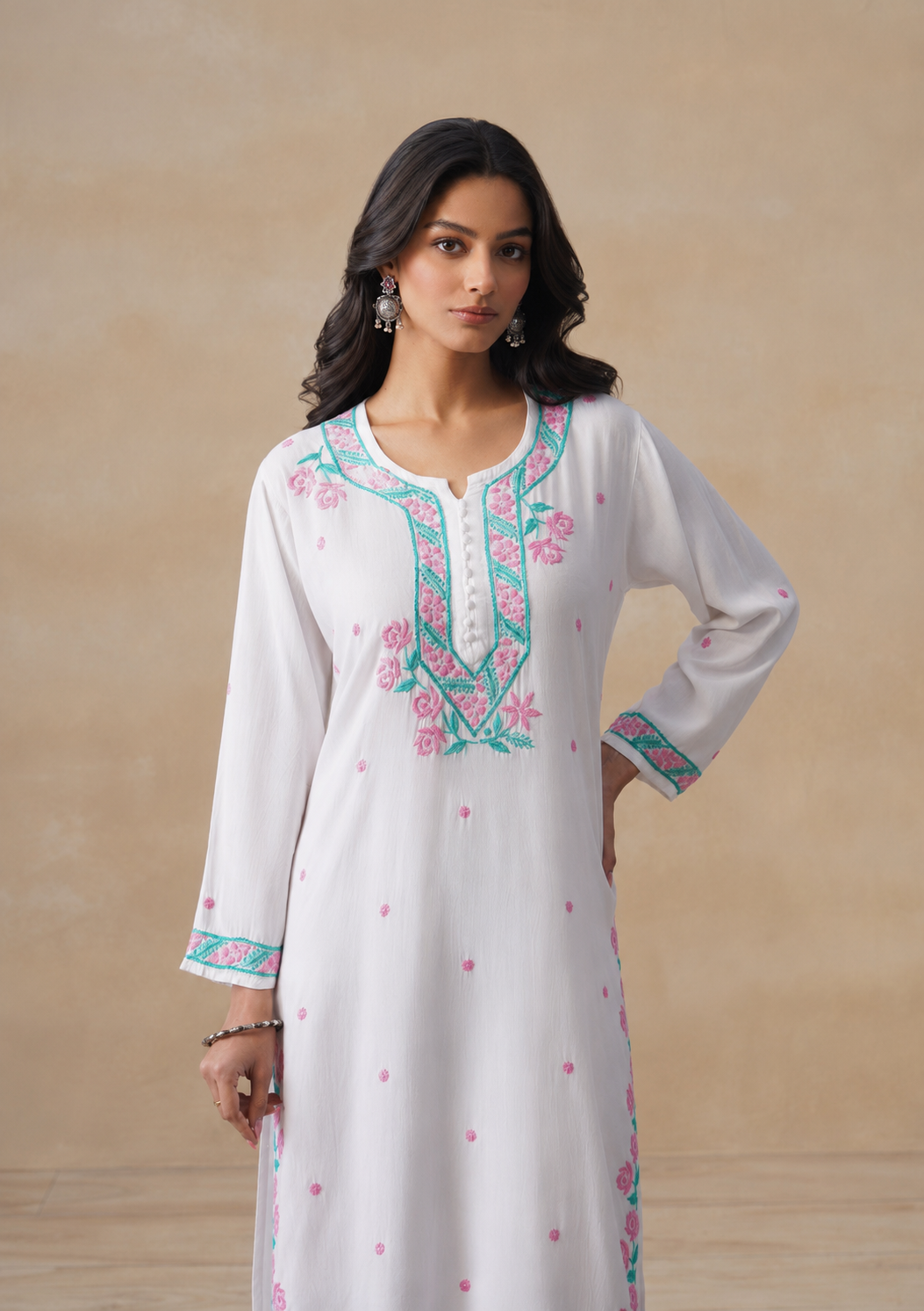 Gulab Rayon Chikankari Co-ord Set