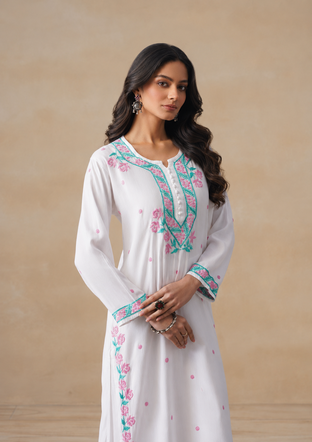 Gulab Rayon Chikankari Co-ord Set