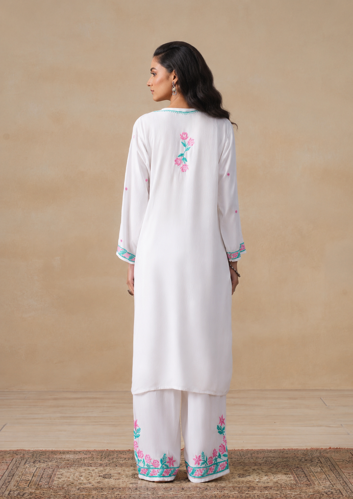 Gulab Rayon Chikankari Co-ord Set