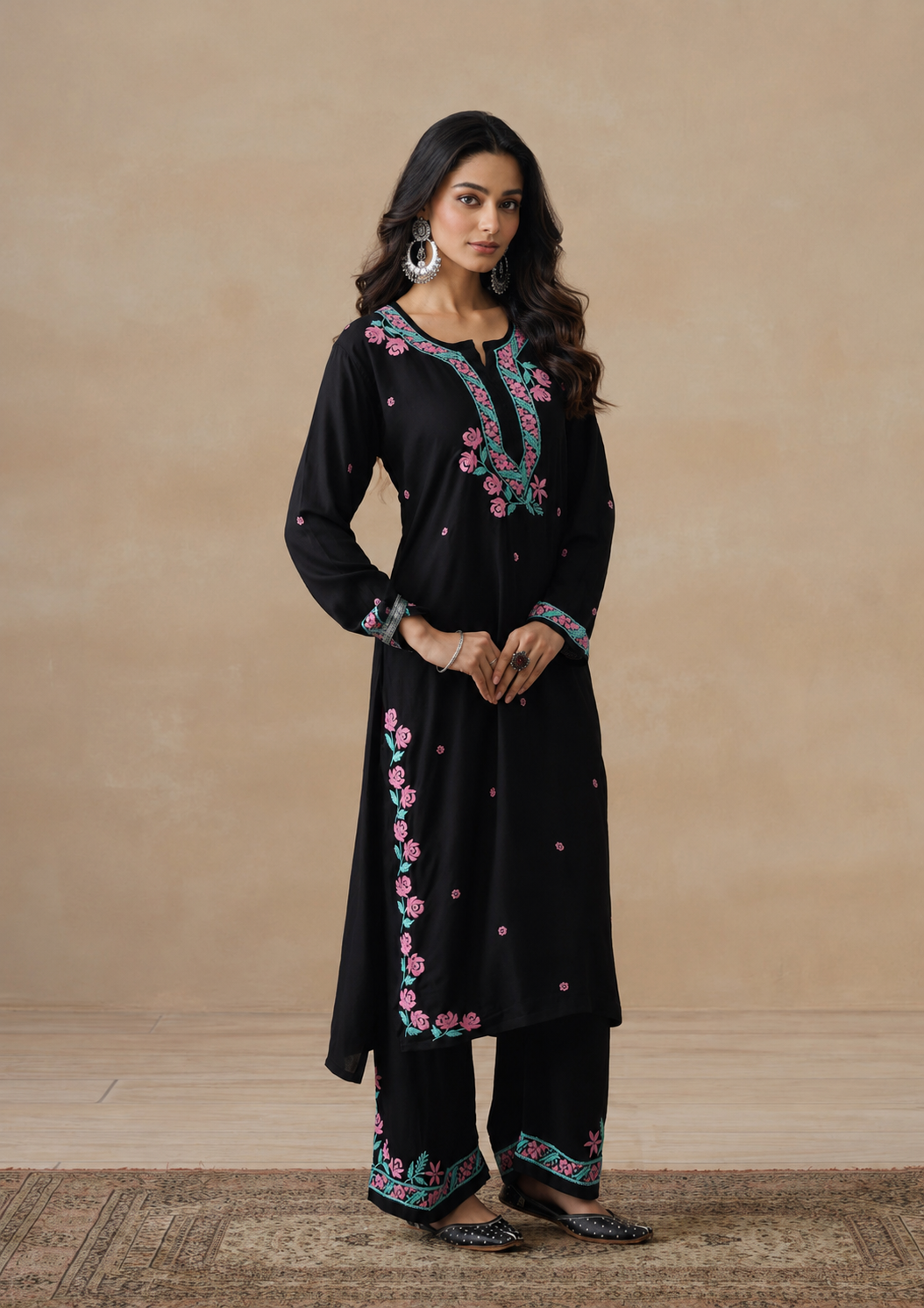 Gulab Rayon Chikankari Co-ord Set