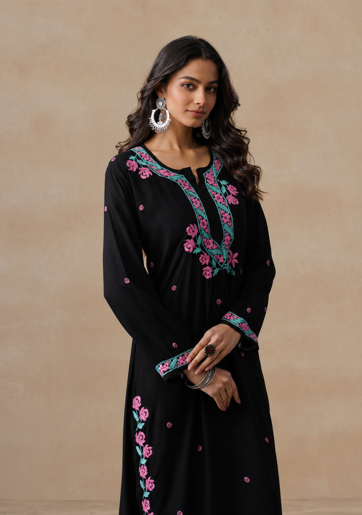 Gulab Rayon Chikankari Co-ord Set