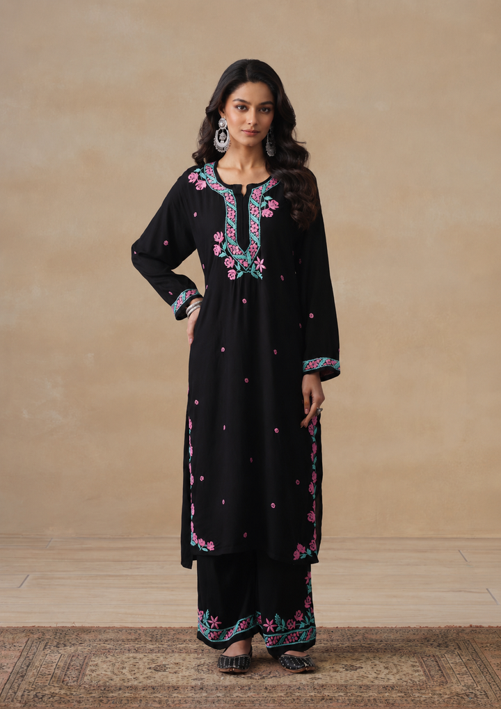 Gulab Rayon Chikankari Co-ord Set