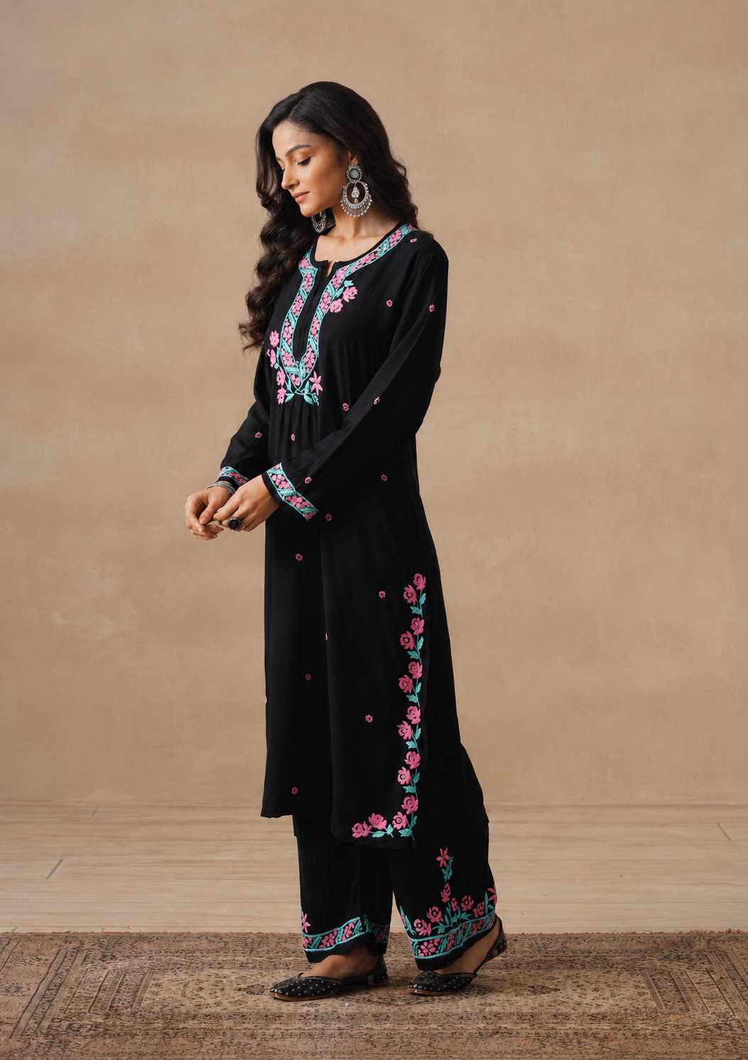Gulab Rayon Chikankari Co-ord Set