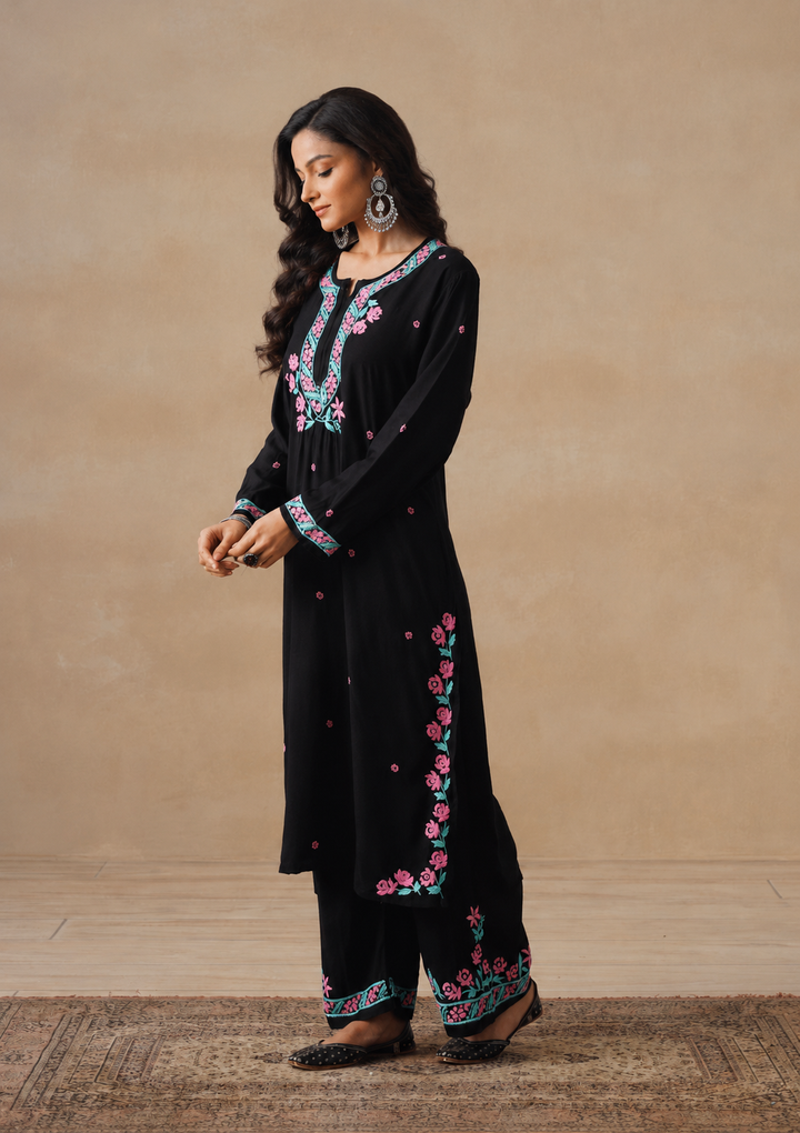 Gulab Rayon Chikankari Co-ord Set