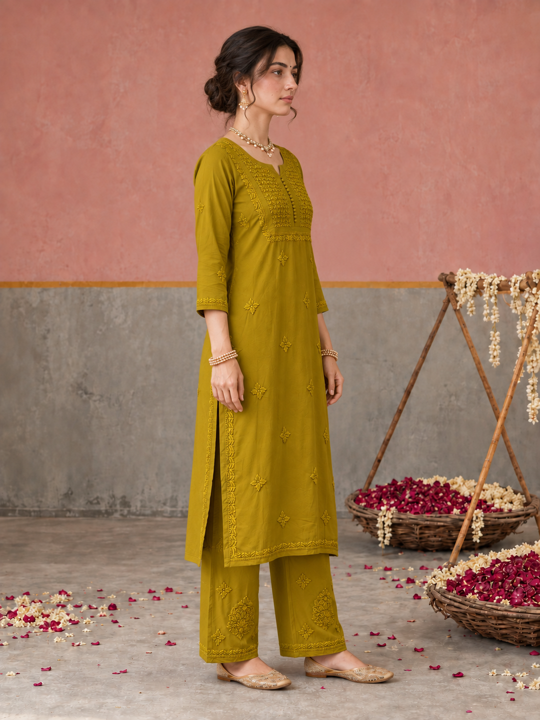 Lajja Chikankari Rayon Co-ord Set