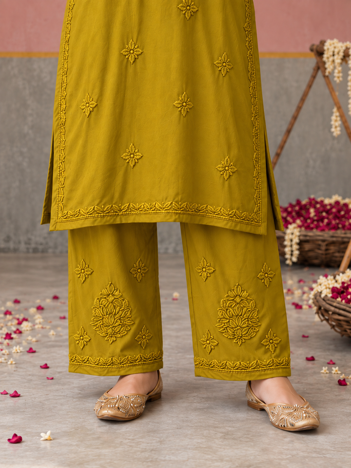 Lajja Chikankari Rayon Co-ord Set