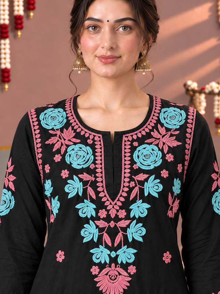 Kaya Rayon Chikankari Straight Kurta