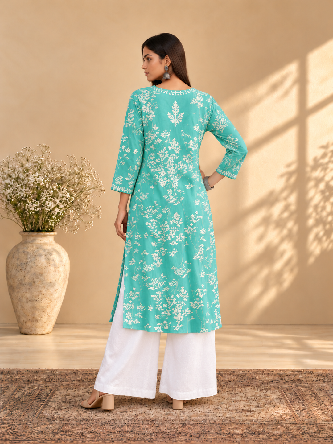 Zainab Chikankari Mulmul Straight Kurta