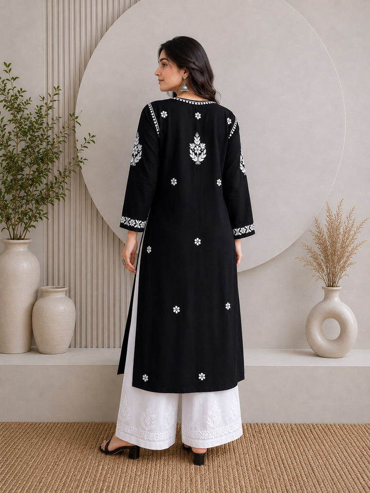 Jahnvi Chikankari Rayon Straight Kurta