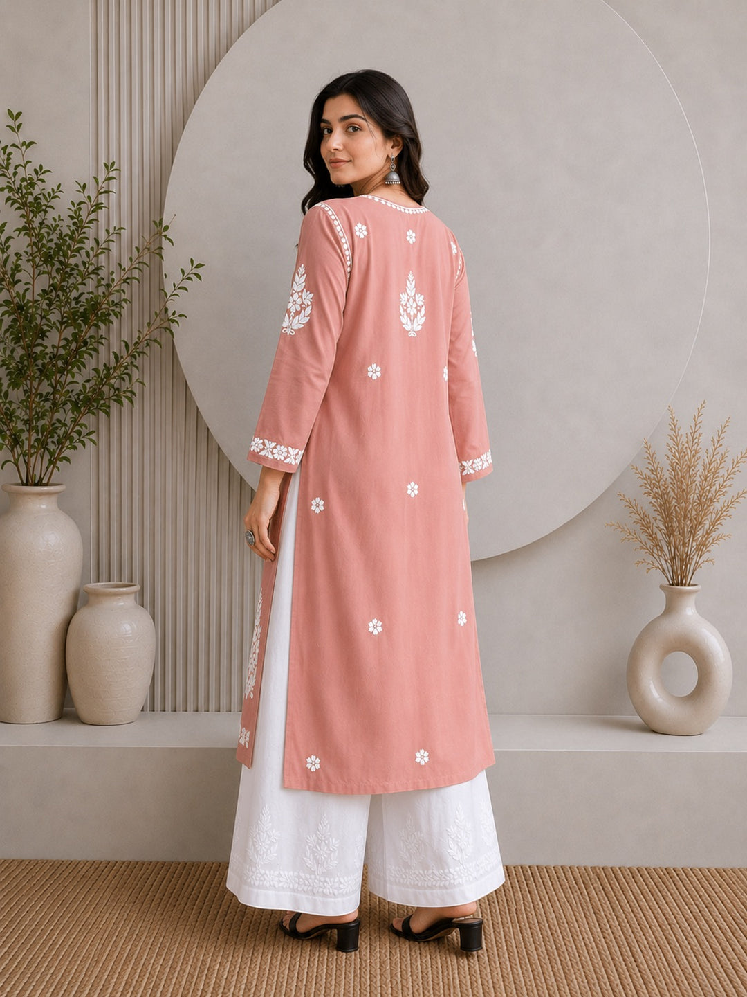 Jahnvi Chikankari Rayon Straight Kurta