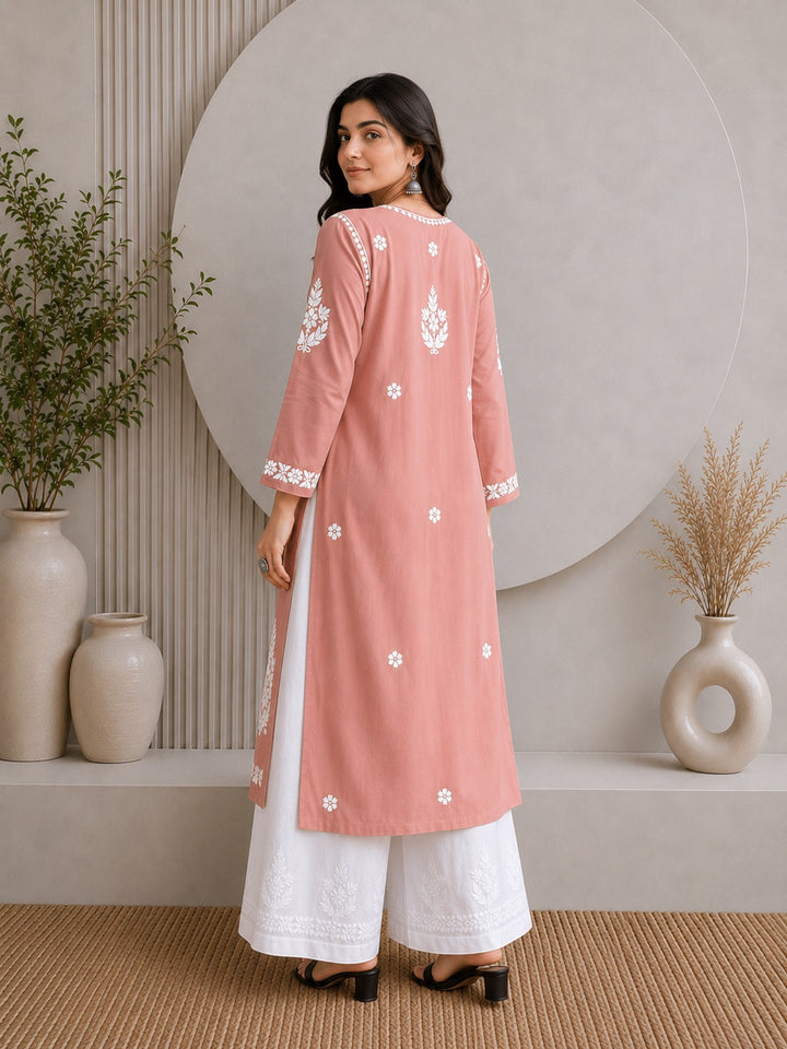 Jahnvi Chikankari Rayon Straight Kurta