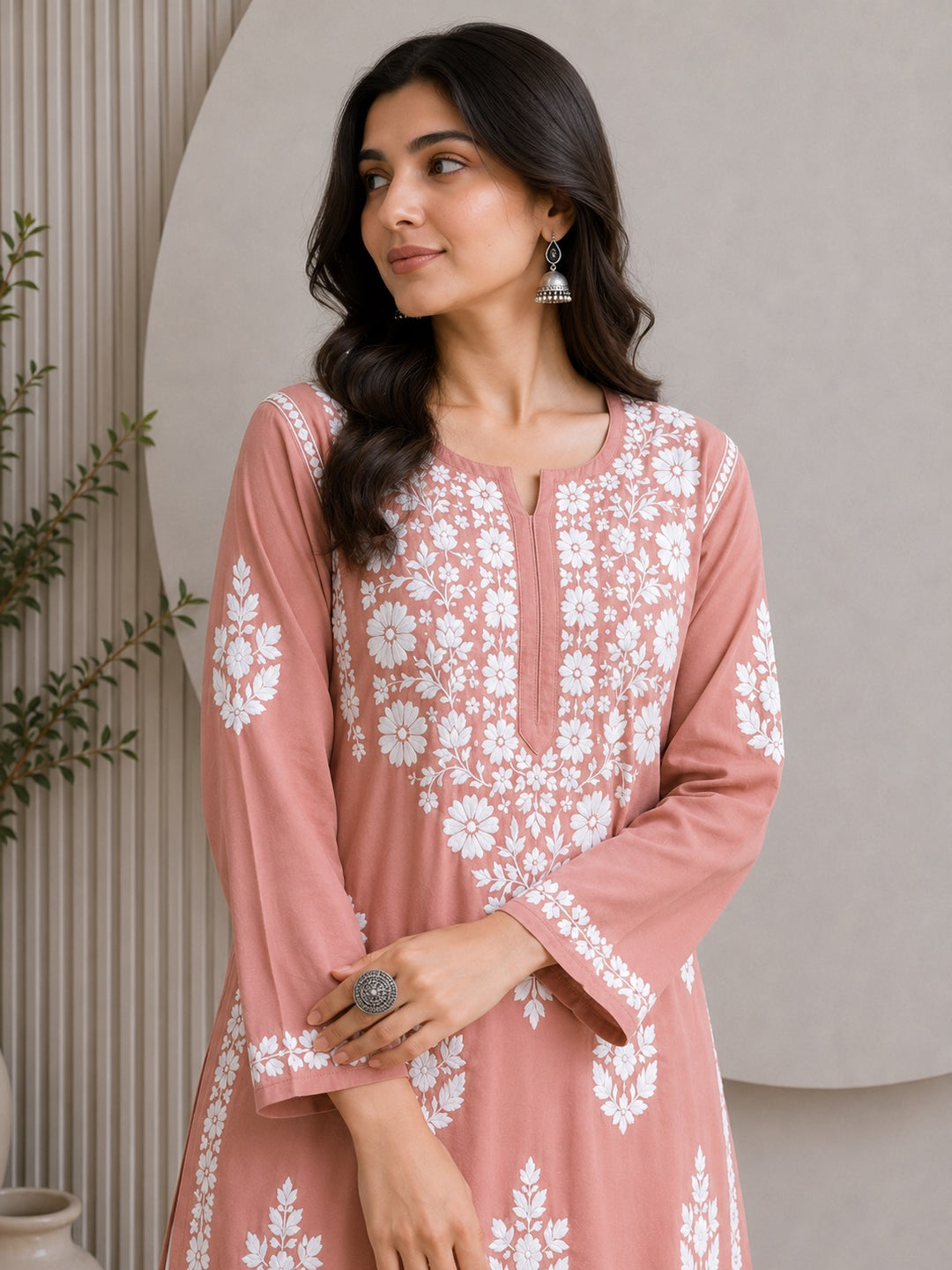 Jahnvi Chikankari Rayon Straight Kurta