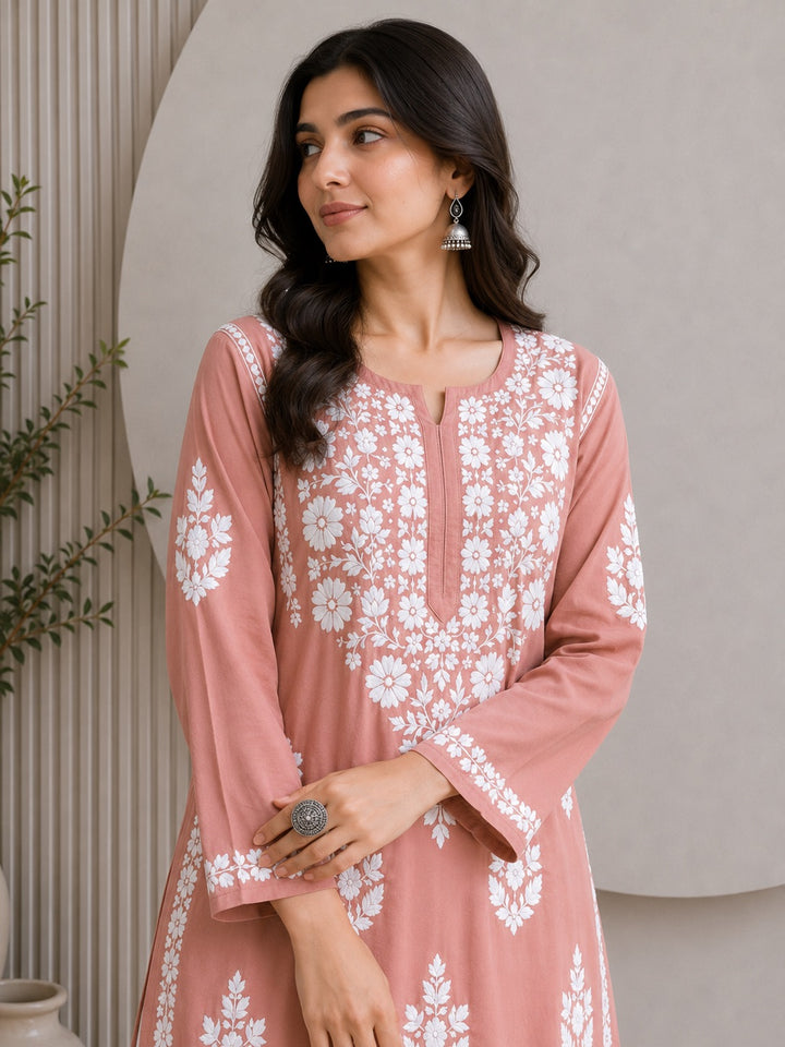 Jahnvi Chikankari Rayon Straight Kurta