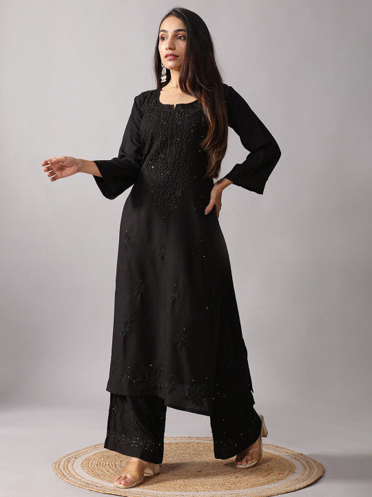 Avika Rayon Chikankari Mukaish Co-ord Set