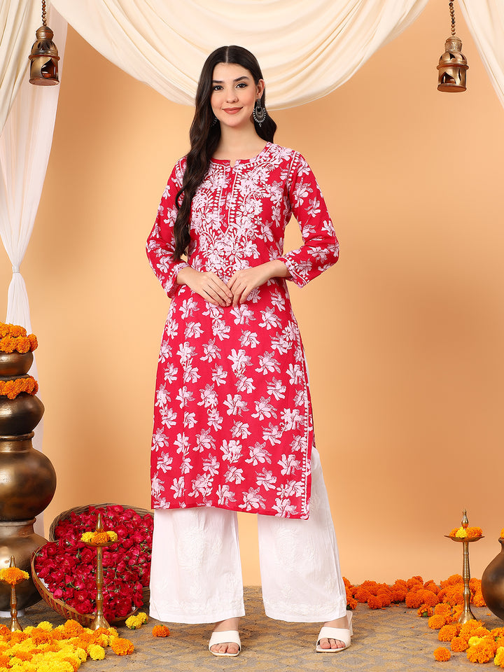 Kiara Mulmul Chikankari Straight Kurta