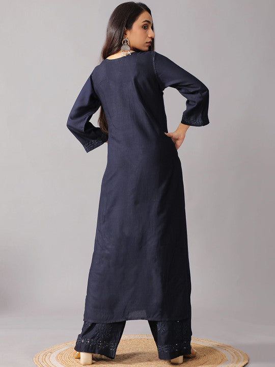 Avika Rayon Chikankari Mukaish Co-ord Set