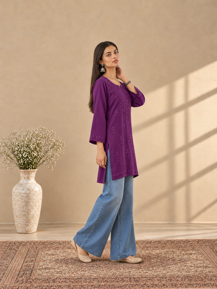 Akira Rayon Short Chikankari Kurti for Women