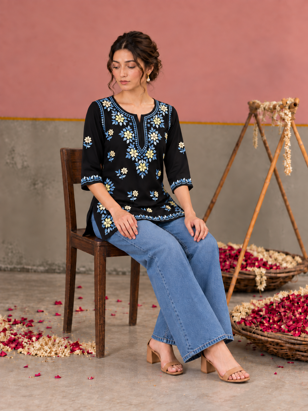 Miraya Chikankari Rayon Short Kurti