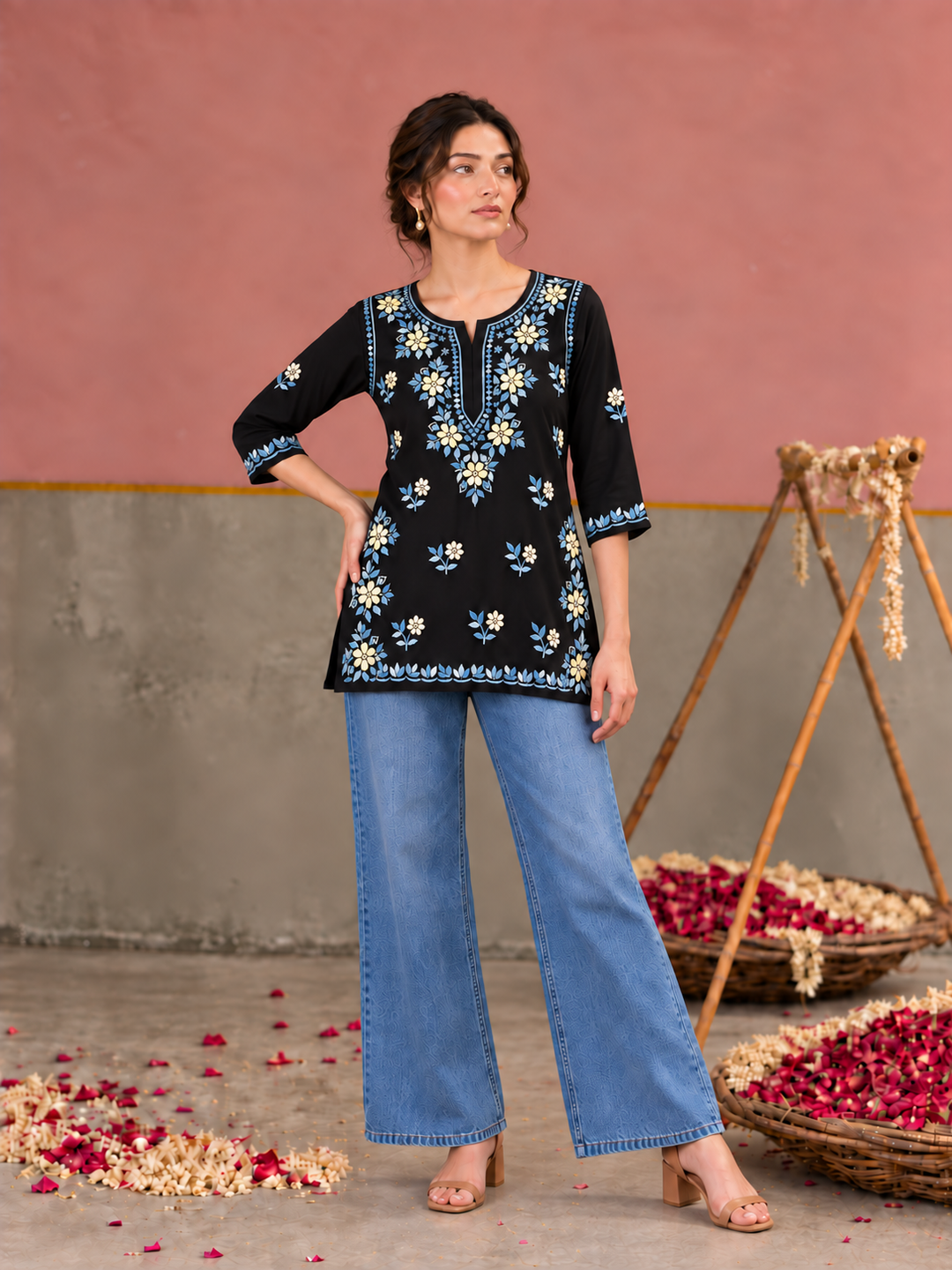 Miraya Chikankari Rayon Short Kurti
