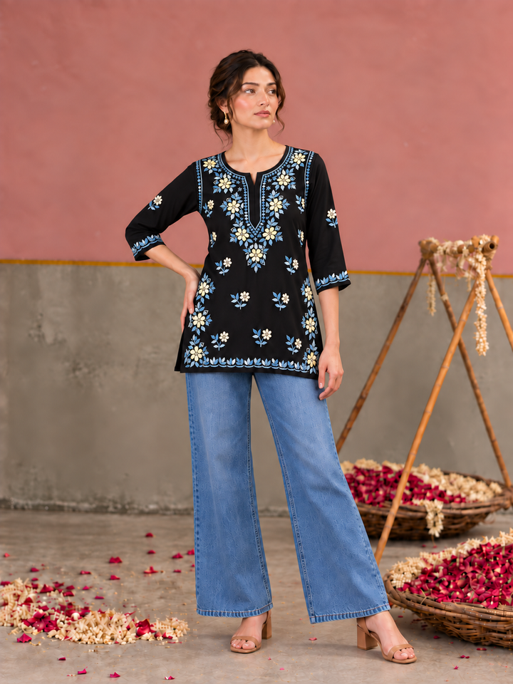Miraya Chikankari Rayon Short Kurti