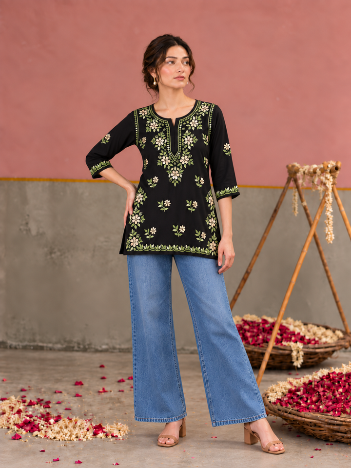 Miraya Chikankari Rayon Short Kurti